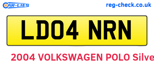 LD04NRN are the vehicle registration plates.