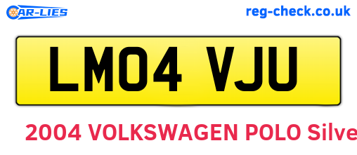 LM04VJU are the vehicle registration plates.