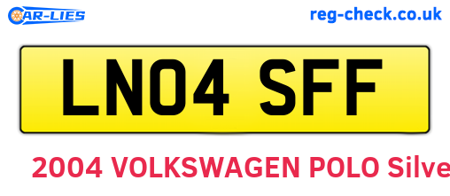 LN04SFF are the vehicle registration plates.