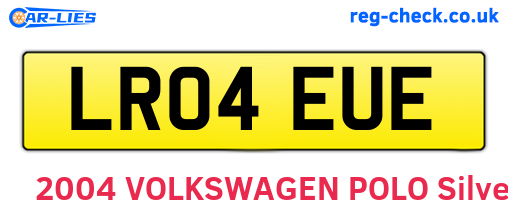 LR04EUE are the vehicle registration plates.