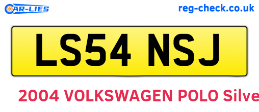LS54NSJ are the vehicle registration plates.
