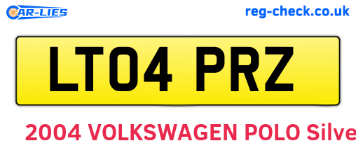 LT04PRZ are the vehicle registration plates.