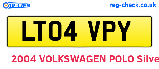 LT04VPY are the vehicle registration plates.