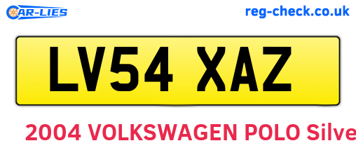 LV54XAZ are the vehicle registration plates.