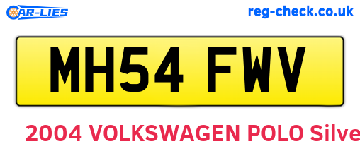 MH54FWV are the vehicle registration plates.
