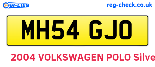 MH54GJO are the vehicle registration plates.