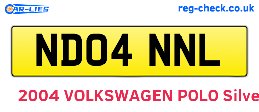 ND04NNL are the vehicle registration plates.