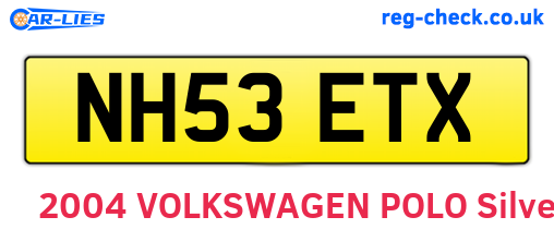 NH53ETX are the vehicle registration plates.