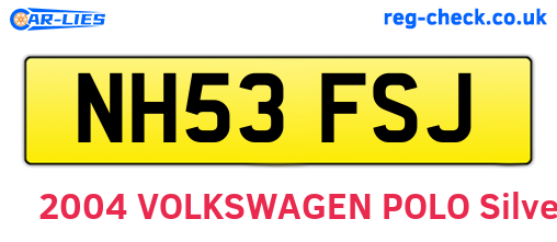 NH53FSJ are the vehicle registration plates.