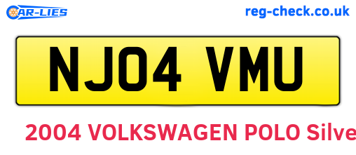 NJ04VMU are the vehicle registration plates.