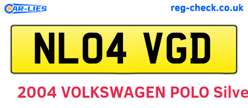 NL04VGD are the vehicle registration plates.
