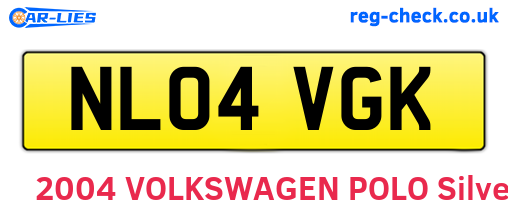 NL04VGK are the vehicle registration plates.