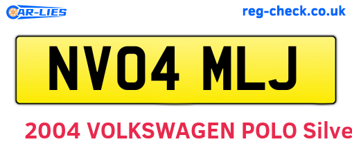 NV04MLJ are the vehicle registration plates.