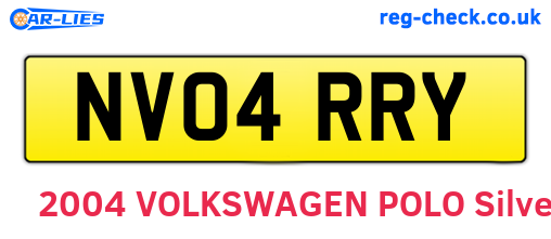 NV04RRY are the vehicle registration plates.