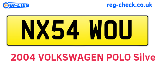 NX54WOU are the vehicle registration plates.
