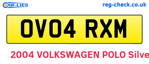 OV04RXM are the vehicle registration plates.