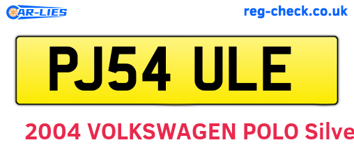 PJ54ULE are the vehicle registration plates.