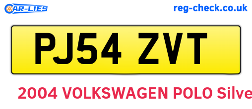 PJ54ZVT are the vehicle registration plates.