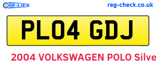 PL04GDJ are the vehicle registration plates.