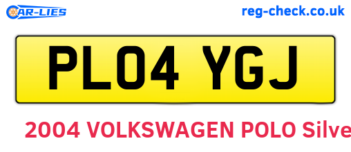 PL04YGJ are the vehicle registration plates.