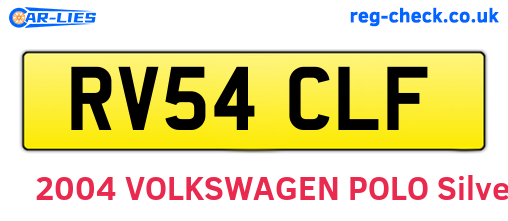 RV54CLF are the vehicle registration plates.
