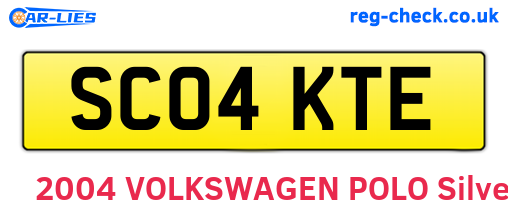 SC04KTE are the vehicle registration plates.