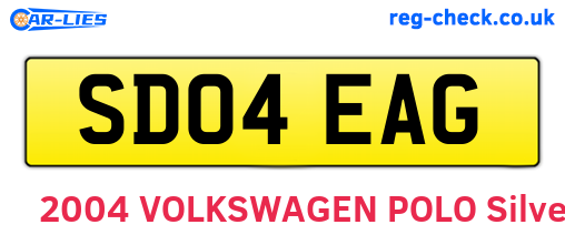 SD04EAG are the vehicle registration plates.