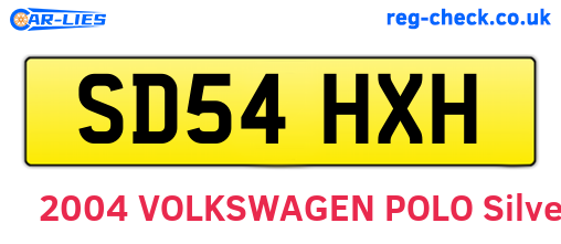 SD54HXH are the vehicle registration plates.