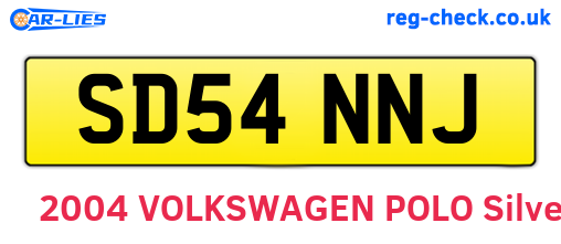 SD54NNJ are the vehicle registration plates.