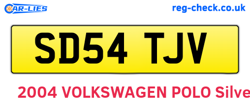 SD54TJV are the vehicle registration plates.