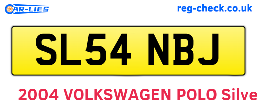 SL54NBJ are the vehicle registration plates.