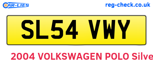 SL54VWY are the vehicle registration plates.