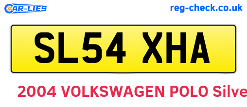 SL54XHA are the vehicle registration plates.