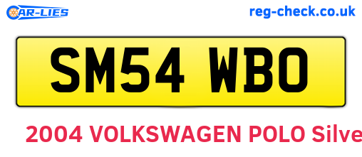 SM54WBO are the vehicle registration plates.