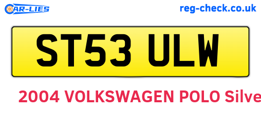 ST53ULW are the vehicle registration plates.