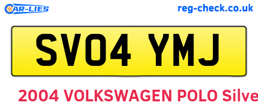 SV04YMJ are the vehicle registration plates.