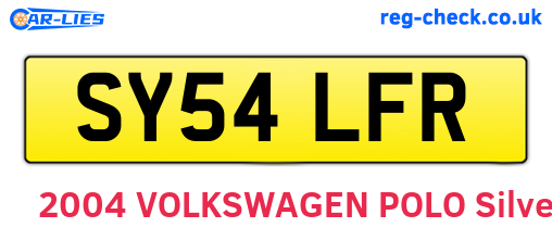 SY54LFR are the vehicle registration plates.