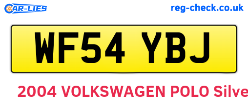 WF54YBJ are the vehicle registration plates.