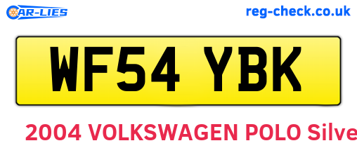 WF54YBK are the vehicle registration plates.