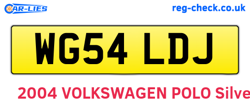 WG54LDJ are the vehicle registration plates.