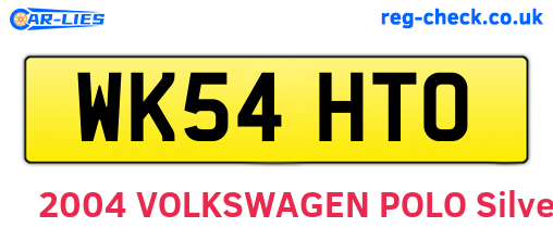 WK54HTO are the vehicle registration plates.
