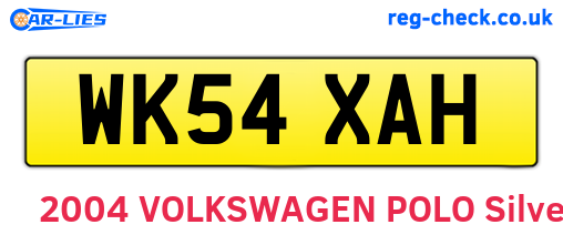 WK54XAH are the vehicle registration plates.