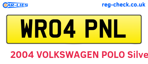 WR04PNL are the vehicle registration plates.