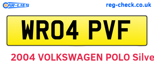 WR04PVF are the vehicle registration plates.