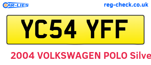 YC54YFF are the vehicle registration plates.