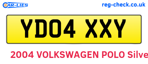 YD04XXY are the vehicle registration plates.