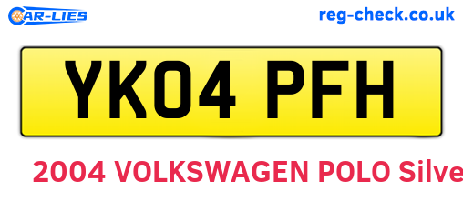 YK04PFH are the vehicle registration plates.