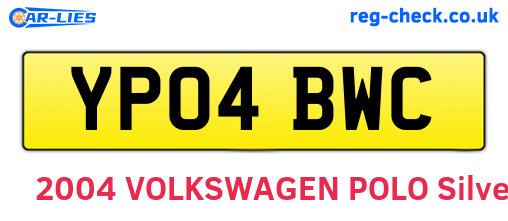 YP04BWC are the vehicle registration plates.