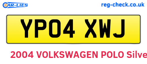 YP04XWJ are the vehicle registration plates.
