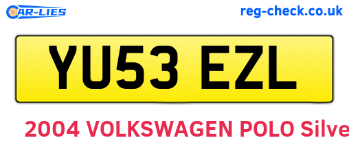 YU53EZL are the vehicle registration plates.